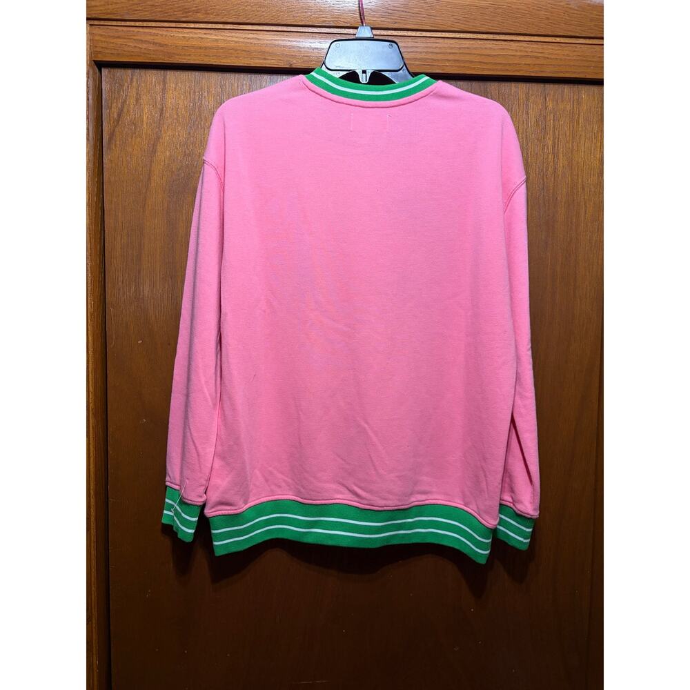 Simply Southern Pink Green USA Flag Roll Graphic Crewneck Sweatshirt Women S - Picture 4 of 4